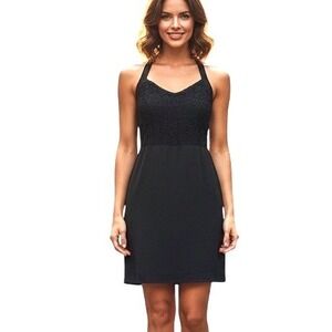 Forever 21‎ Dress Womens M Black Halter Lace LBD Exposed Zipper NWT